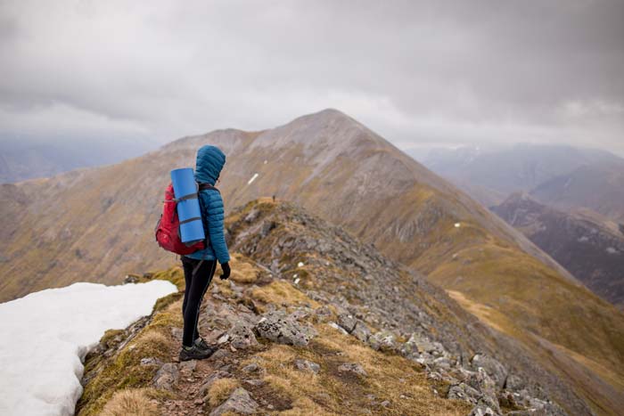 Traveler on a Mountain Trail